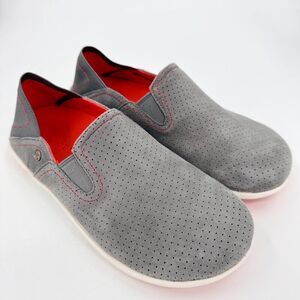 Spenco Orthotic Convertible Slip On Gray Shoes Perforated Suede Womens Size 6.5